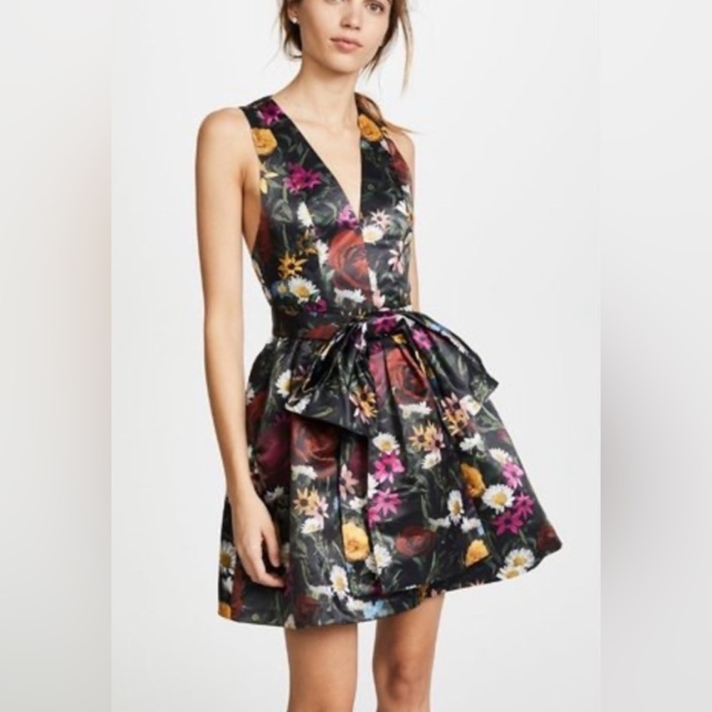 Alice + Olivia Women’s Daralee Bow-trimmed Floral Party Dress in Size 0